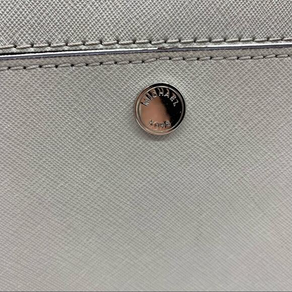 Michael Kors Jet Set Large Zip Top Travel Tote Light Grey - Minimalist Commute - Picture 6 of 16